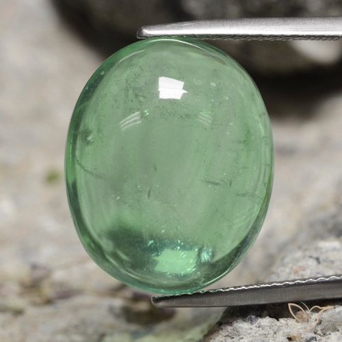 21.66ct Натуральный Средний зеленый Флюорит, Овал, Прозрачный