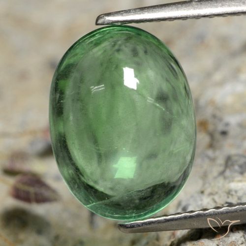 5.16ct Натуральный Светло-зеленый Флюорит, Овал, Прозрачный