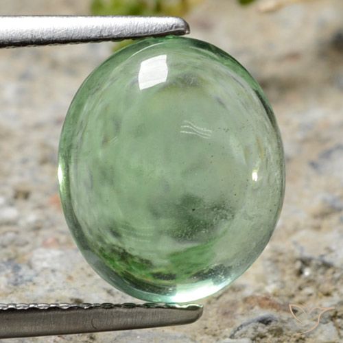 4.47ct Натуральный Землисто-зеленый Флюорит, Овал, Прозрачный