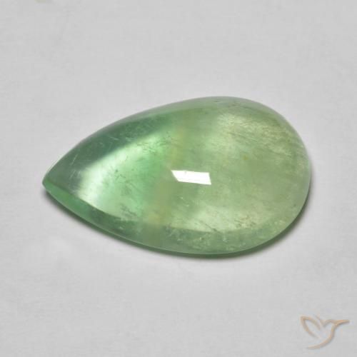 12.33ct Натуральный Лаймово-зеленый Флюорит, Форма груши, Прозрачный