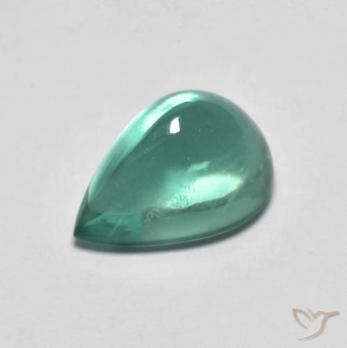 4.64ct Натуральный Голубовато-зеленый Флюорит, Форма груши, Прозрачный