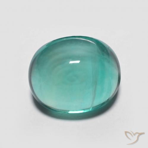 5.31ct Натуральный Зеленовато-синий Флюорит, Овал, Прозрачный