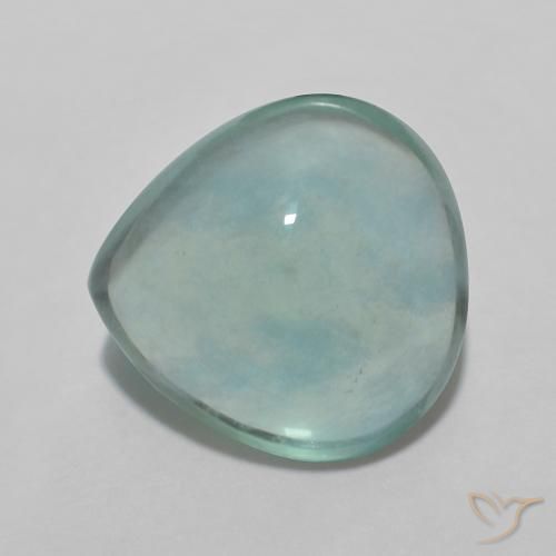 4.84ct Натуральный Голубовато-зеленый Флюорит, Форма груши, Прозрачный