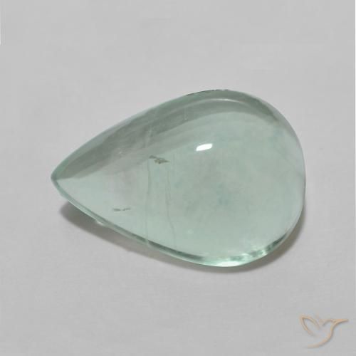 4.20ct Натуральный Мятно-зеленый Флюорит, Форма груши, Прозрачный