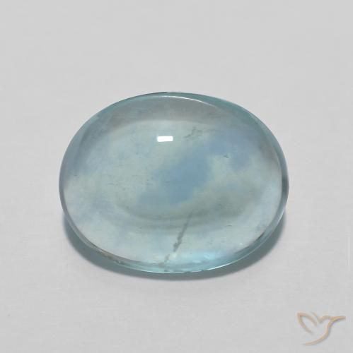4.94ct Натуральный Light Bluish Turquoise Флюорит, Овал, Прозрачный
