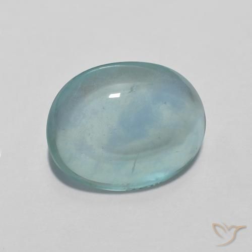4.94 карата, натуральный Light Bluish Turquoise Флюорит, Овал, Прозрачный