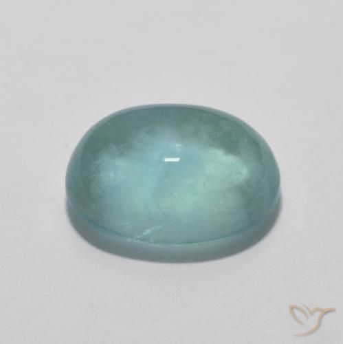 4.94 карата, натуральный Light Bluish Turquoise Флюорит, Овал, Прозрачный
