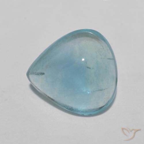 3.85ct Натуральный Сине-зеленый Флюорит, Форма груши, Прозрачный