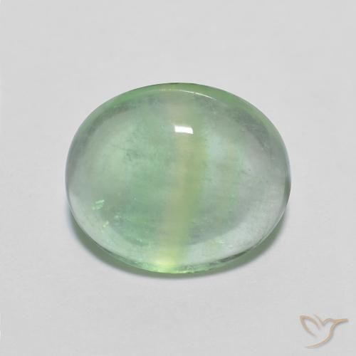 3.71ct Натуральный Светло-желтый зеленый Флюорит, Овал, Прозрачный