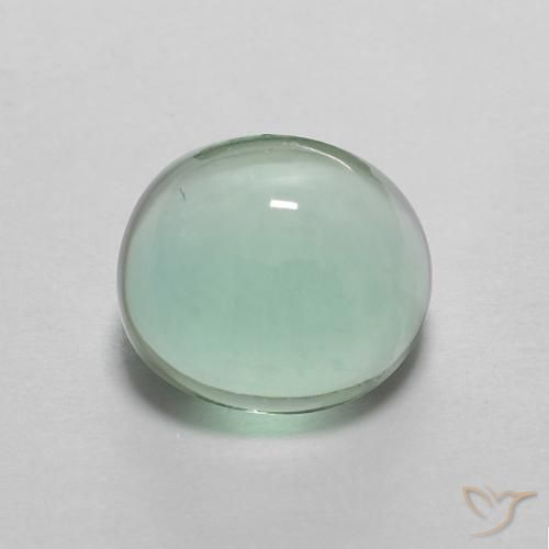 2.96ct Натуральный Светло-сине-зеленый Флюорит, Овал, Прозрачный