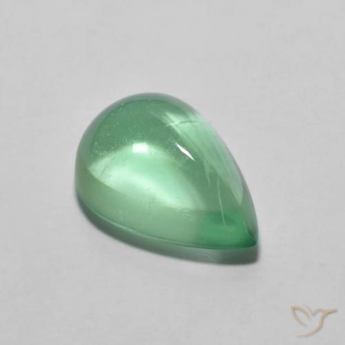 3.79ct Натуральный Светло-зеленый Флюорит, Форма груши, Прозрачный