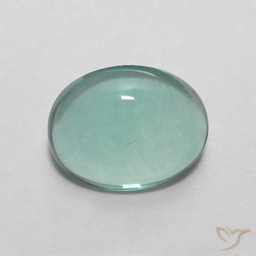 2.93ct Натуральный Светло-сине-зеленый Флюорит, Овал, Прозрачный