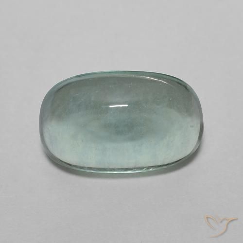 3.12ct Натуральный Светло-сине-зеленый Флюорит, Овал, Прозрачный