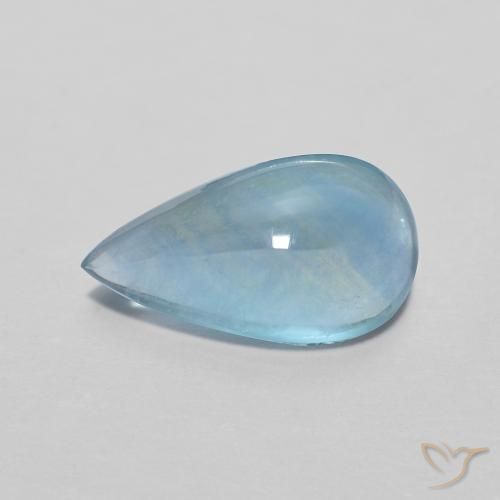 2.11ct Натуральный Светло-сине-зеленый Флюорит, Форма груши, Прозрачный