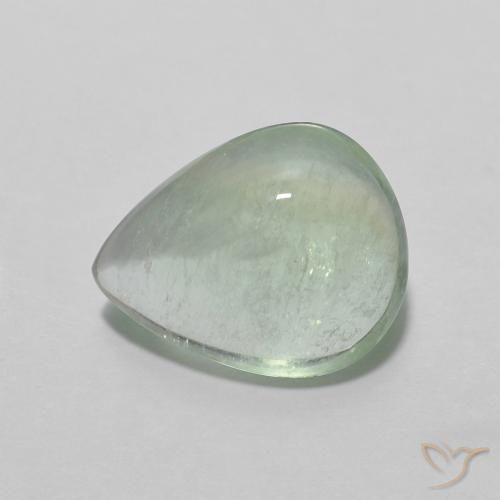 3.00ct Натуральный Очень светло-зеленый Флюорит, Форма груши, Прозрачный