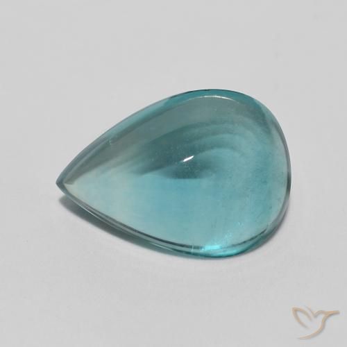 2.97ct Натуральный Medium Dark Blue-Green Флюорит, Форма груши, Прозрачный