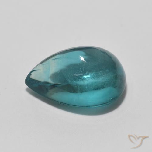2.97 карата, натуральный Medium Dark Blue-Green Флюорит, Форма груши, Прозрачный