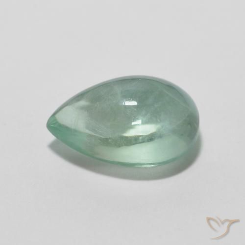2.40 карата, натуральный Gray Forest Green Флюорит, Форма груши, Прозрачный