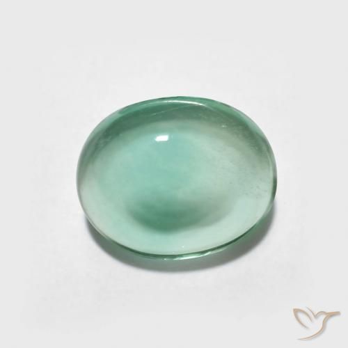 2.60ct Натуральный Светло-сине-зеленый Флюорит, Овал, Прозрачный