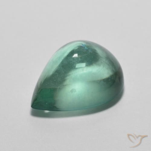 4.81ct Натуральный Сине-зеленый Флюорит, Форма груши, Прозрачный