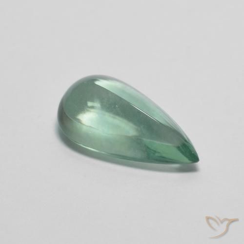 3.00ct Натуральный Мятно-зеленый Флюорит, Форма груши, Прозрачный