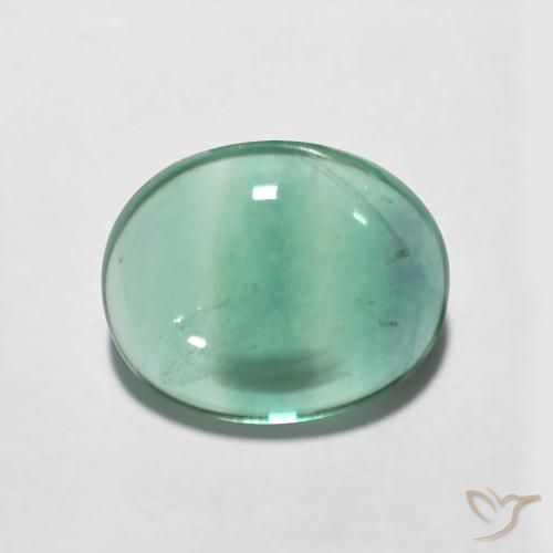 4.24ct Натуральный Голубовато-зеленый Флюорит, Овал, Прозрачный