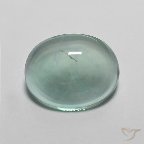 7.22ct Натуральный Голубовато-зеленый Флюорит, Овал, Прозрачный