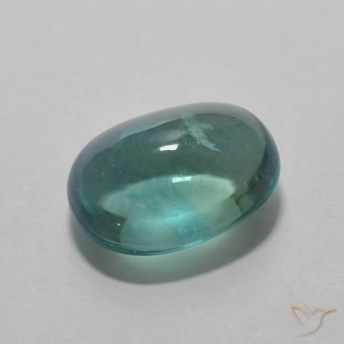5.08ct Натуральный Зелено-голубой Флюорит, Овал, Прозрачный