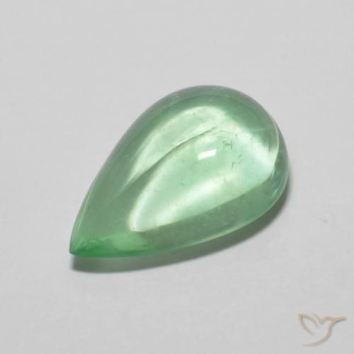 5.58ct Натуральный Светло-зеленый Флюорит, Форма груши, Прозрачный