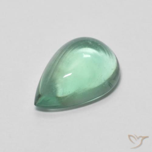 4.38ct Натуральный Голубовато-зеленый Флюорит, Форма груши, Прозрачный