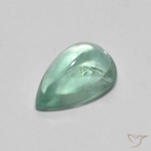 2.31ct Натуральный Голубовато-зеленый Флюорит, Форма груши, Прозрачный