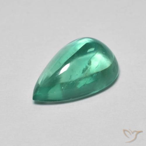 4.30ct Натуральный Голубовато-зеленый Флюорит, Форма груши, Прозрачный