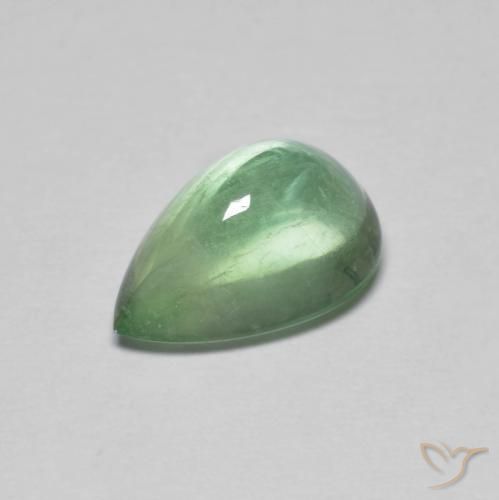 2.75ct Натуральный Теплый зеленый Флюорит, Форма груши, Прозрачный