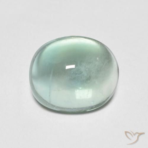 3.15ct Натуральный Очень светло-голубой зеленый Флюорит, Овал, Прозрачный