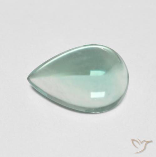 2.26ct Натуральный Очень светло-голубой зеленый Флюорит, Форма груши, Прозрачный