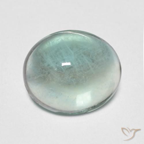 2.42ct Натуральный Светло-сине-зеленый Флюорит, Овал, Прозрачный