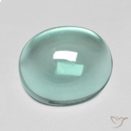 8.43ct Натуральный Очень светло-голубой зеленый Флюорит, Овал, Прозрачный