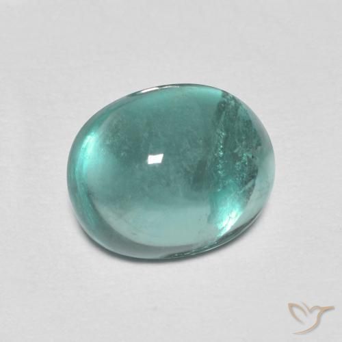 2.25ct Натуральный Светло-сине-зеленый Флюорит, Овал, Прозрачный