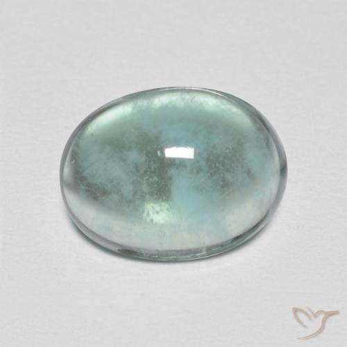 3.71ct Натуральный Очень светло-голубой зеленый Флюорит, Овал, Прозрачный
