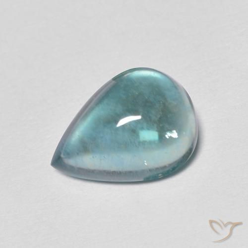 2.48ct Натуральный Светло-сине-зеленый Флюорит, Форма груши, Прозрачный