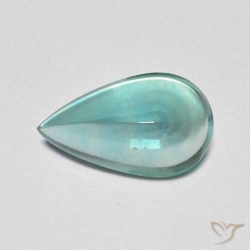 2.38ct Натуральный Светло-сине-зеленый Флюорит, Форма груши, Прозрачный