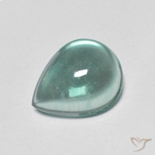 2.74ct Натуральный Очень светло-голубой зеленый Флюорит, Форма груши, Прозрачный