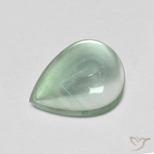 2.58ct Натуральный Мятно-зеленый Флюорит, Форма груши, Прозрачный