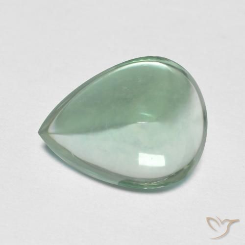 3.38ct Натуральный Голубовато-зеленый Флюорит, Форма груши, Прозрачный