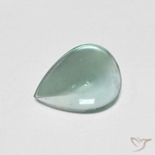 1.93 карата, натуральный Сине-зеленый Флюорит, Форма груши, Прозрачный