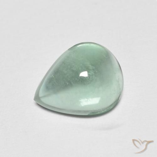 2.77ct Натуральный Светло-сине-зеленый Флюорит, Форма груши, Прозрачный