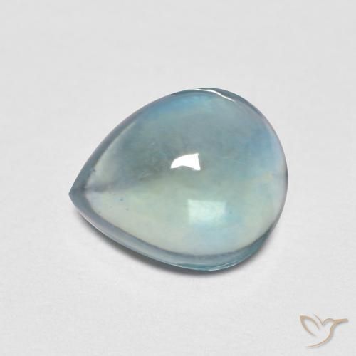 2.17ct Натуральный Светло-бирюзовый Флюорит, Форма груши, Прозрачный