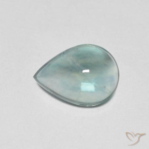 2.28ct Натуральный Очень светло-голубой зеленый Флюорит, Форма груши, Прозрачный