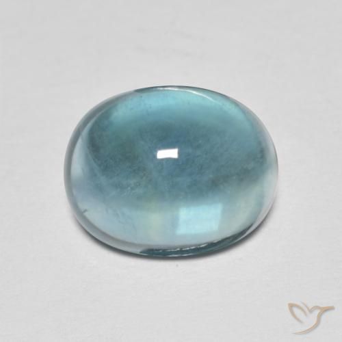 5.05ct Натуральный Сине-зеленый Флюорит, Овал, Прозрачный