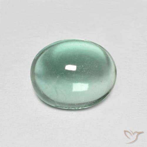 4.54ct Натуральный Прохладный зеленый Флюорит, Овал, Прозрачный